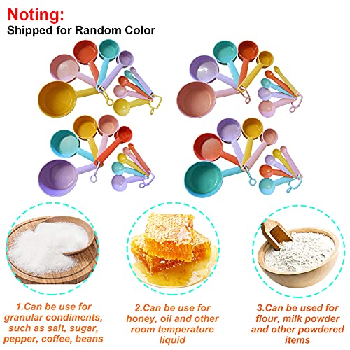 Plastic Measuring Cups and Spoons Set (Random Color Set)