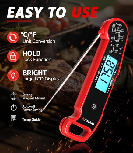 Professional Meat Thermometer Digital (Red)