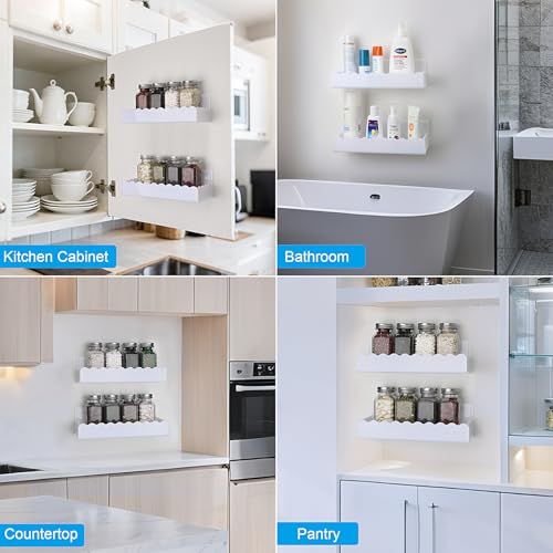 6 inch Spice Rack Wall Mounted (6" / White)
