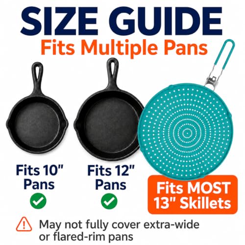 Silicone Splatter Screen for Frying Pan (13 inch / Green)