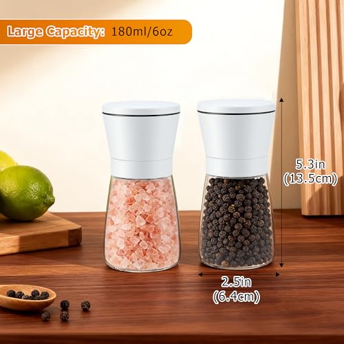 White Salt and Pepper Grinder Set of 2 (White / 2PK-Short)