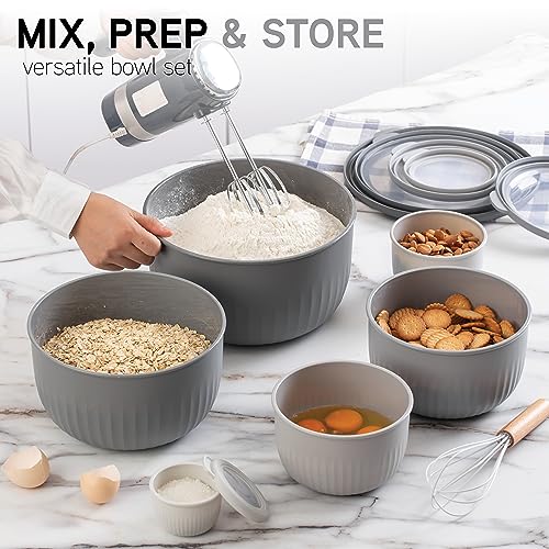 Prep Bowls with Lids (Gray / 12 Piece Set - Deep Bowls)