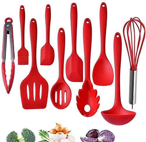 EastDeals Silicone Kitchen Utensils Set (Red)