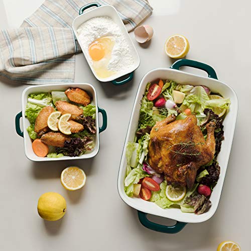 Sweejar Ceramic Bakeware Set (White / 12.8 x 8.9 Inches)