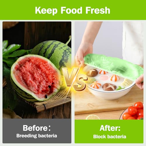 120Pcs Elastic Bowl Covers Saran Wrap Plastic Reusable Food Covers