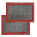 Perforated Silicone Baking Mats for Quarter Sheet (Black Background with Red Trim / (8.25'' x 11.75'') Quarter Sheet)