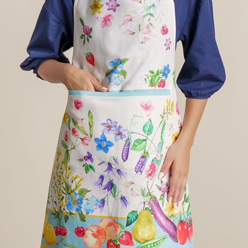 Aprons for women with Pocket 100% Cotton Pack of 1 (042 - Giverny)