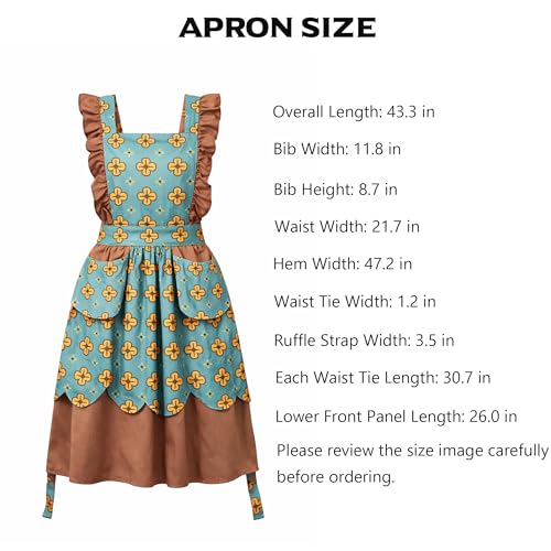 Retro Kitchen Apron for Women with Pockets (Green)