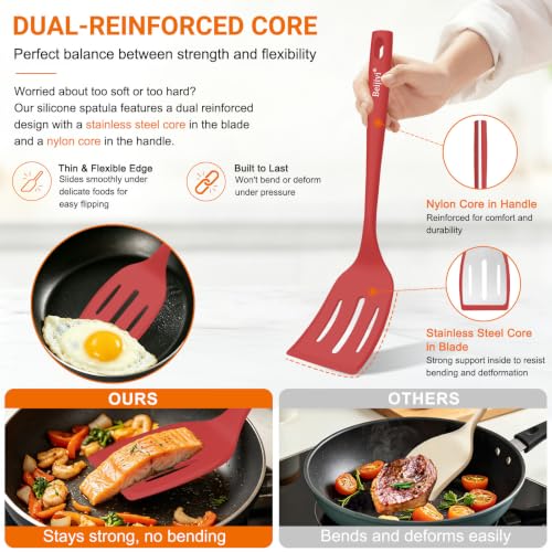 4 Pack Silicone Spatula Set (Red)