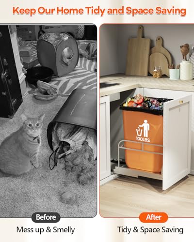 Cabinet Trash Can Pull (Silver / 12W×18D×17H)