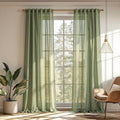 108 Inches Long Sage Green Sheer Curtains for Living Room 2 Panel Sets Light Filtering Window Drapes for Sliding Door Back Tab Draperies Floor to Ceiling Curtains Soft (50"W x 108"L (Pack of 2) / Sage Green-new)
