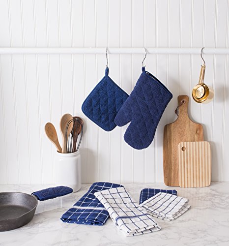 Basic Terry Collection Quilted 100% Cotton (Potholder (3 Piece) / Nautical Blue)