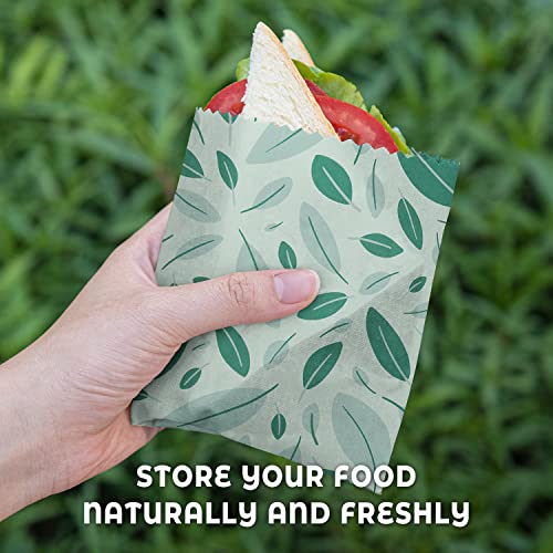 Reusable Beeswax Food Wraps (Boho Leaves)