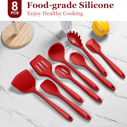 8Pcs Kitchen Cooking Utensils Set (Red)