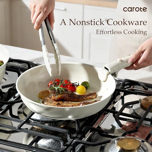 19pcs Pots and Pans Set Non Stick (Light White / 49 Piece)