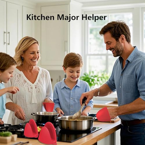 Silicone Oven Mitts Heat Resistant Pot Holder Set for Kitchens (6 Pack / Colorful)