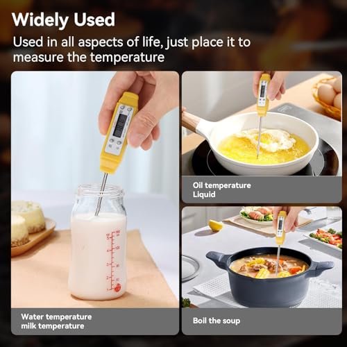 Digital Food Thermometer Automatic Calibration Pen High Accuracy Electronic Pocket Thermometer Yellow Home and Family Appliance and Decor (Yellow)