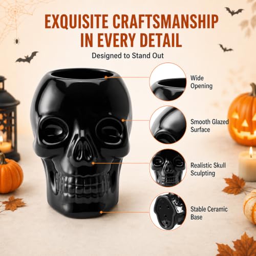 2 Pcs Halloween Skull Utensil Holder Halloween Kitchen Decoration (Skull)