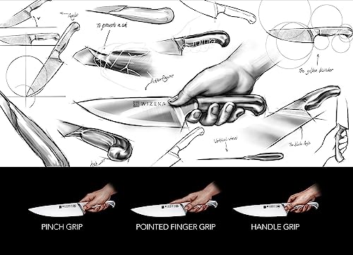 Kitchen Knife Set with Block and Sharpener German Steel 15 Piece (Sliver)