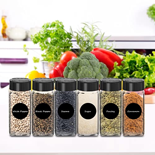 12 Pack Glass Spice Jars with Labels