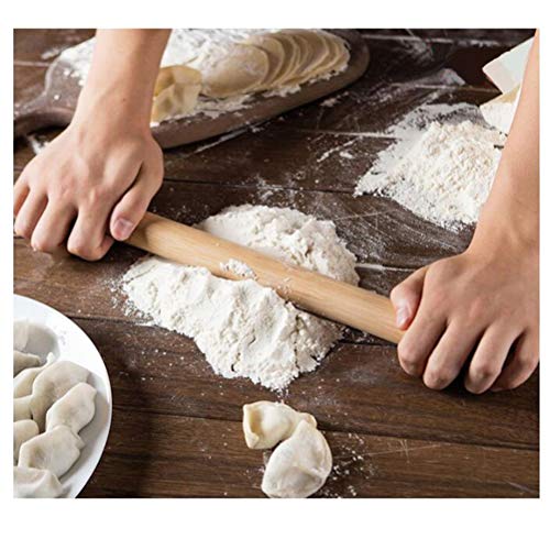 Non stick Rolling Pin Wood Dough Roller Classic for Baking Cookie Pastry Pizza (15.75 Inch)