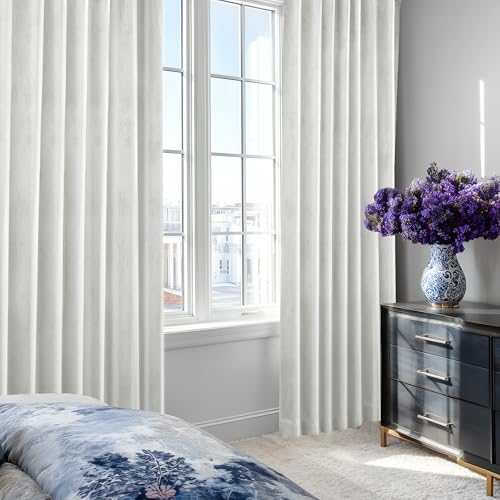 Deoconovo 100% Blackout Curtains for Bedroom Sliding Door 108 Inch Long (Silver Grey/100% Blackout / 50"W x 108"L (Pack of 2))