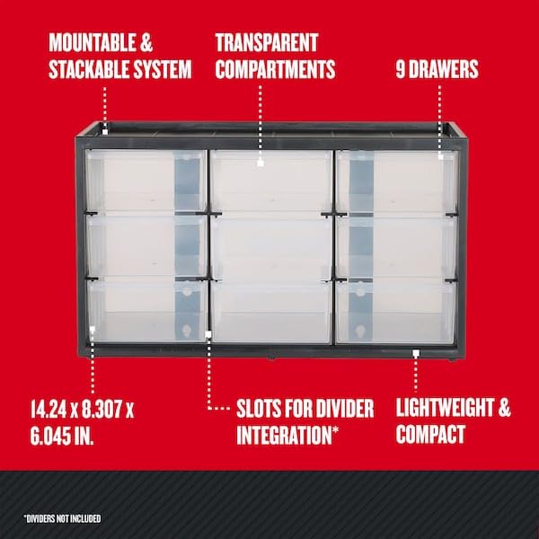 Plastic Storage Organizer Bin System (9 Bins (Pack of 1) / 9 Bins)
