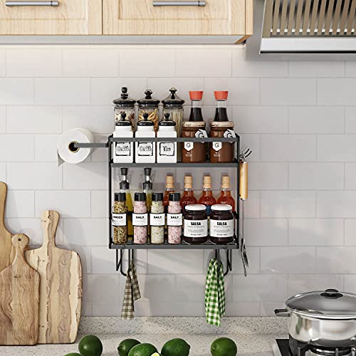 2 Tier Over Toilet Storage Shelf (Black / 2-Tier)