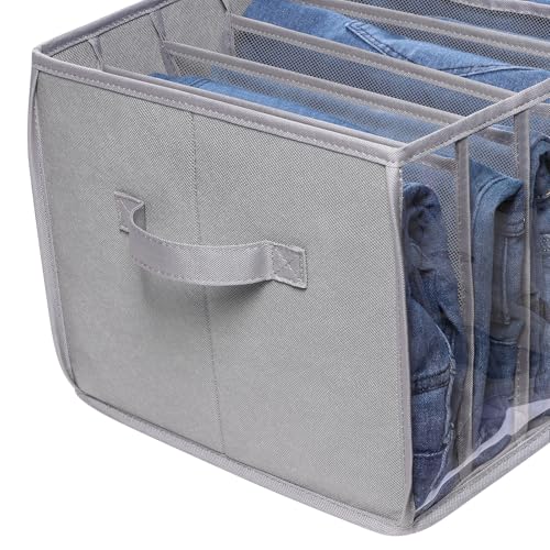 Wardrobe Clothes Organizer Pants Organizer Bins for Closet (Grey)