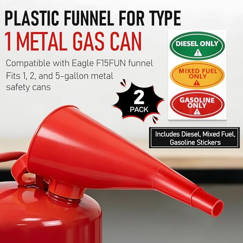 Plastic Gas Can Funnel Compatible with Eagle F15FUN