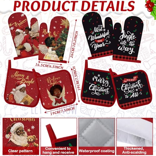 12 Pcs Christmas Kitchen Accessories Set Black Santa Style (Black Christmas)