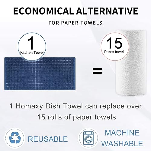 100% Cotton Terry Kitchen Towels (Navy Blue / 13 X 28 - 12 Pack)