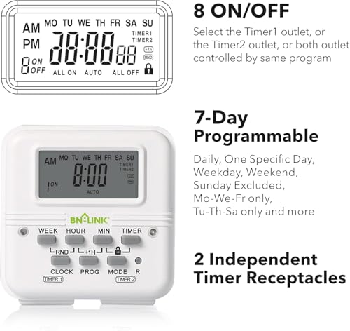 Indoor Digital Light Timer (Dual Independent, 1-Pack)