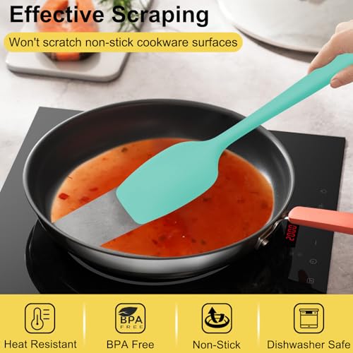 4 Pcs Silicone Spoon Spatula Set (Multicolor)