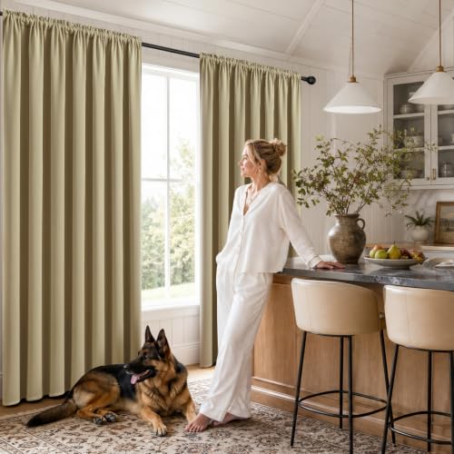 Beige Blackout Curtains 84 inch Length 2 Panels Set (Beige / 52"W x 84"L (Pack of 2))