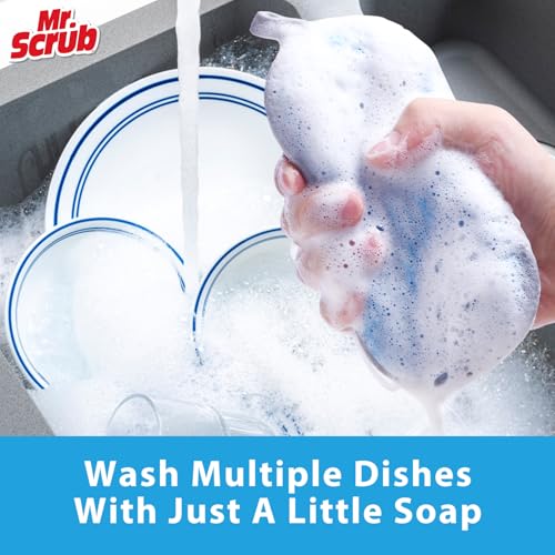 Sponges Kitchen Dish Sponge for Washing Dishes Cleaning Kitchen (Grey & Blue / 3 Pack - Standard)