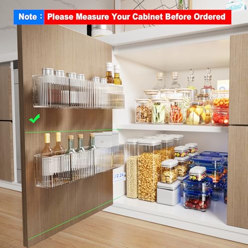 2 Pack Adhesive Cabinet Door Organizer (Clear / 2 Pack)