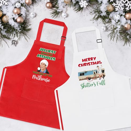 Christmas Matching Aprons for Couples (Christmas Holiday B)