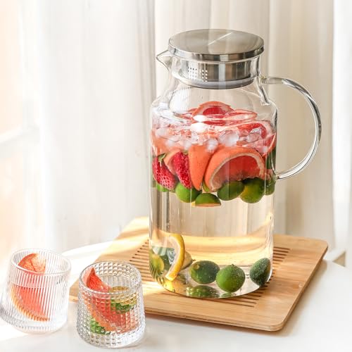 128oz Glass Pitcher with Lid (128oz)