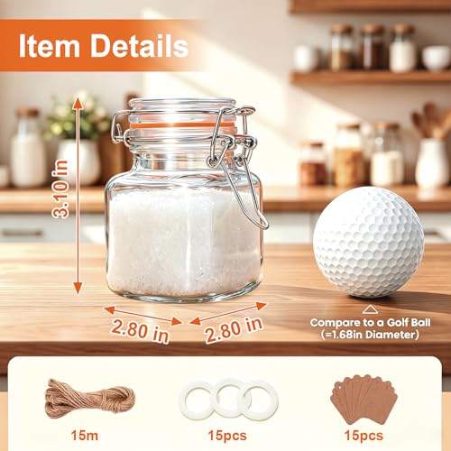 4oz Glass Spice Jars with Lids (4oz-15pack)
