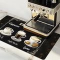 Dish Drying Mat Large Coffee Mat Absorbent Drying Mat for Kitchen Counter Coffee Bar Accessories 32"x 17" (Cafe Menu)