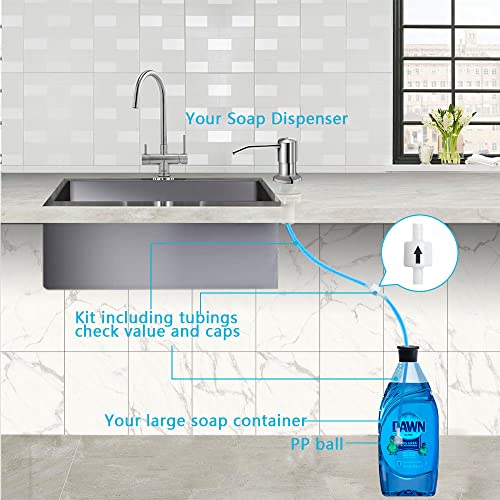 Soap Dispenser for Kitchen Sink (Brushed Nickel)