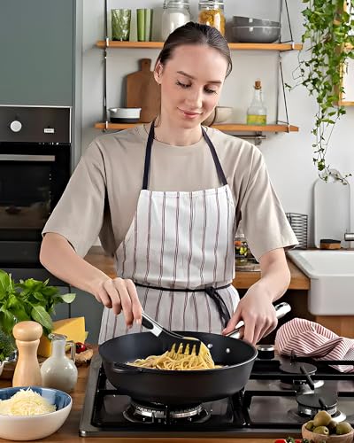 Silicone Spaghetti Spoon and Pasta Tong (Black)