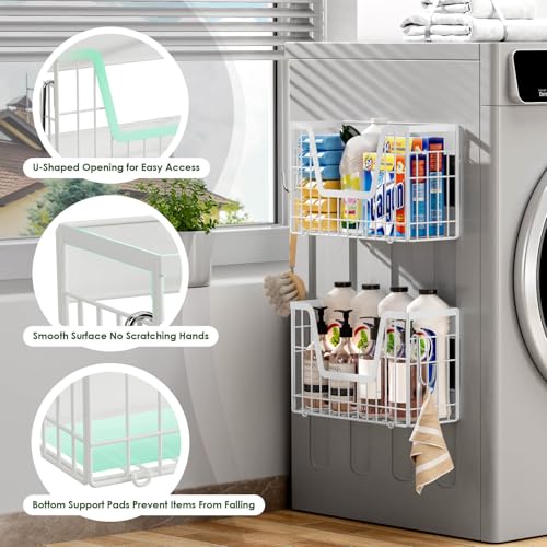 4 Pack Magnetic Shelves For Fridge (White / 4)