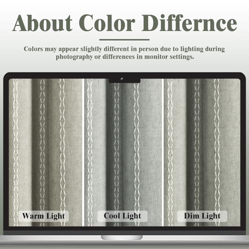 Sage Green Boho Blackout Curtains 63 Inch 2 Panels with Tassels (Sage Green / 52"W x 63"L (Pack of 2))