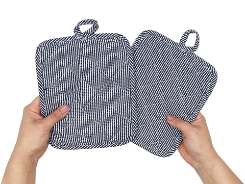8 Pack Heat Resistant Pot Holders & Hot Pads (Navy / 4 Pack)
