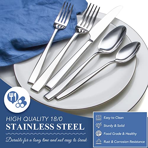 20 Piece Silverware Set for 4 (Silver 16 Piece)