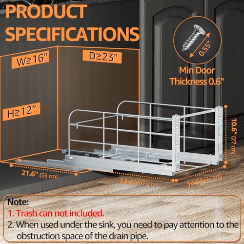 Double Pull Out Trash Can Under Cabinet (A-Double)