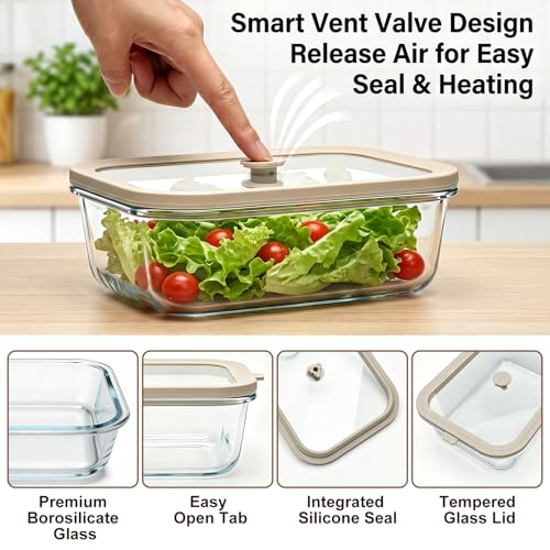 Multi Size Glass Food Storage Containers with Glass Lids (Multi-Size)
