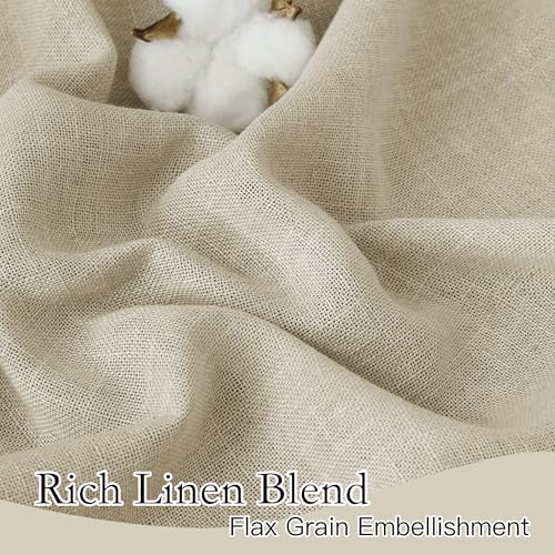Extra Wide Sheer Curtains for Sliding Patio Door Large Window (Beige / 70"W x 95"L (Pack of 2))